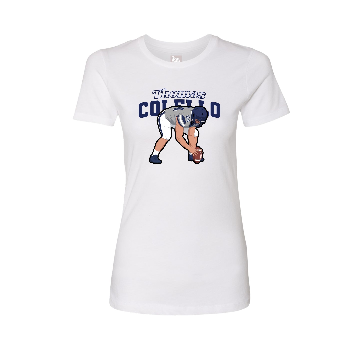 Fitted Women's Tee — Name Arch in White