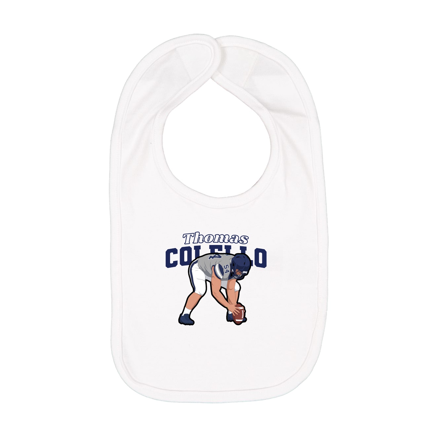 Infant Bib — Name Arch in White