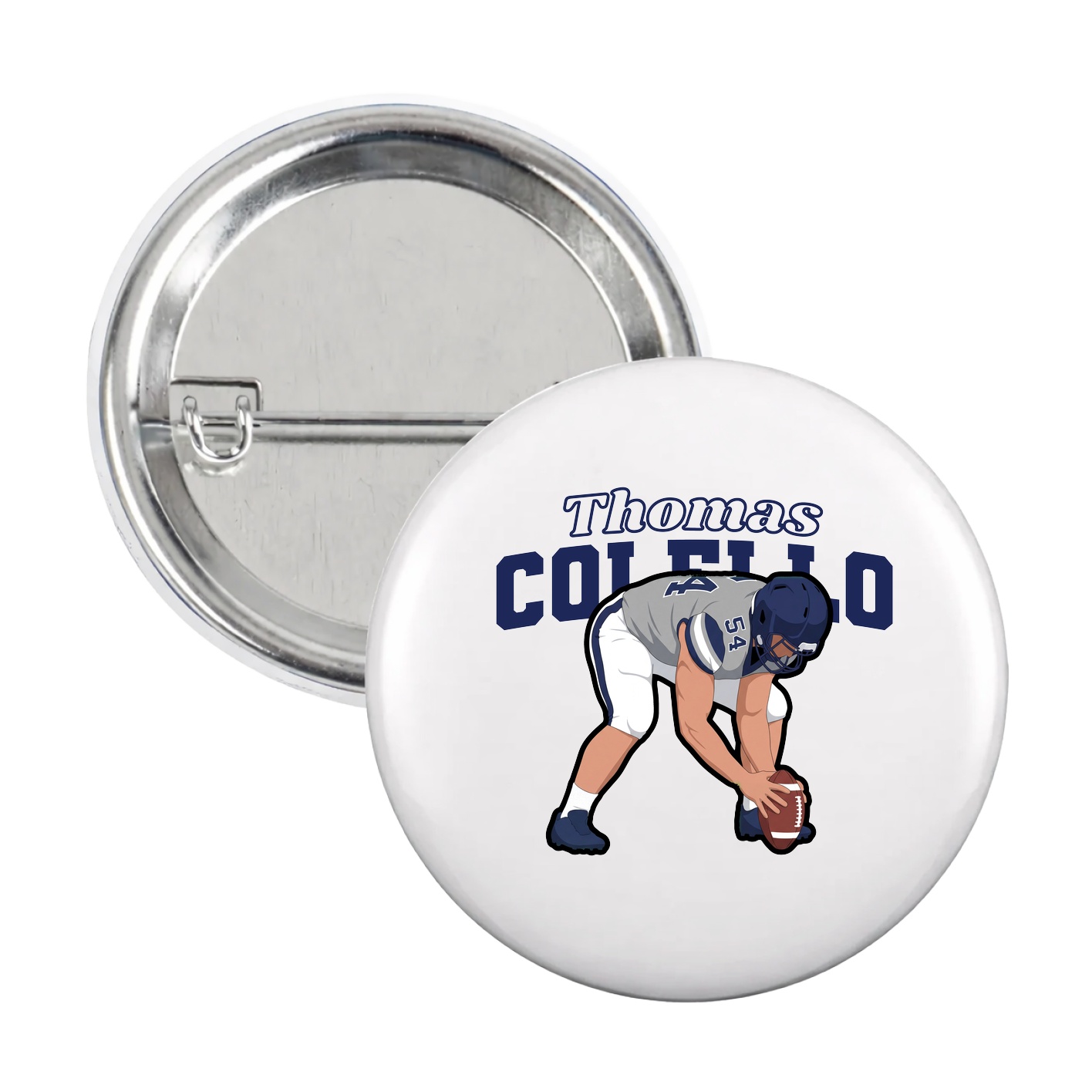 Game Day Button — Name Arch in White