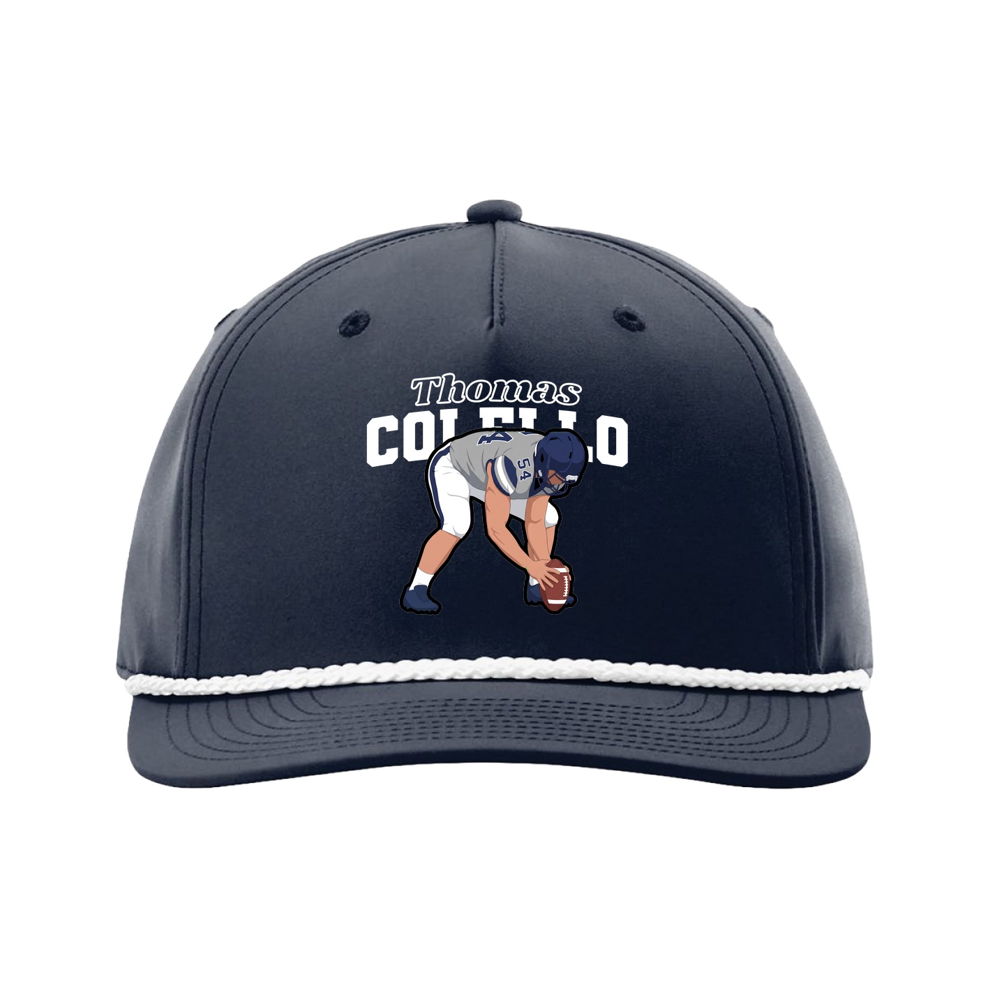 Five-Panel Classic Rope Cap — Name Arch in Navy