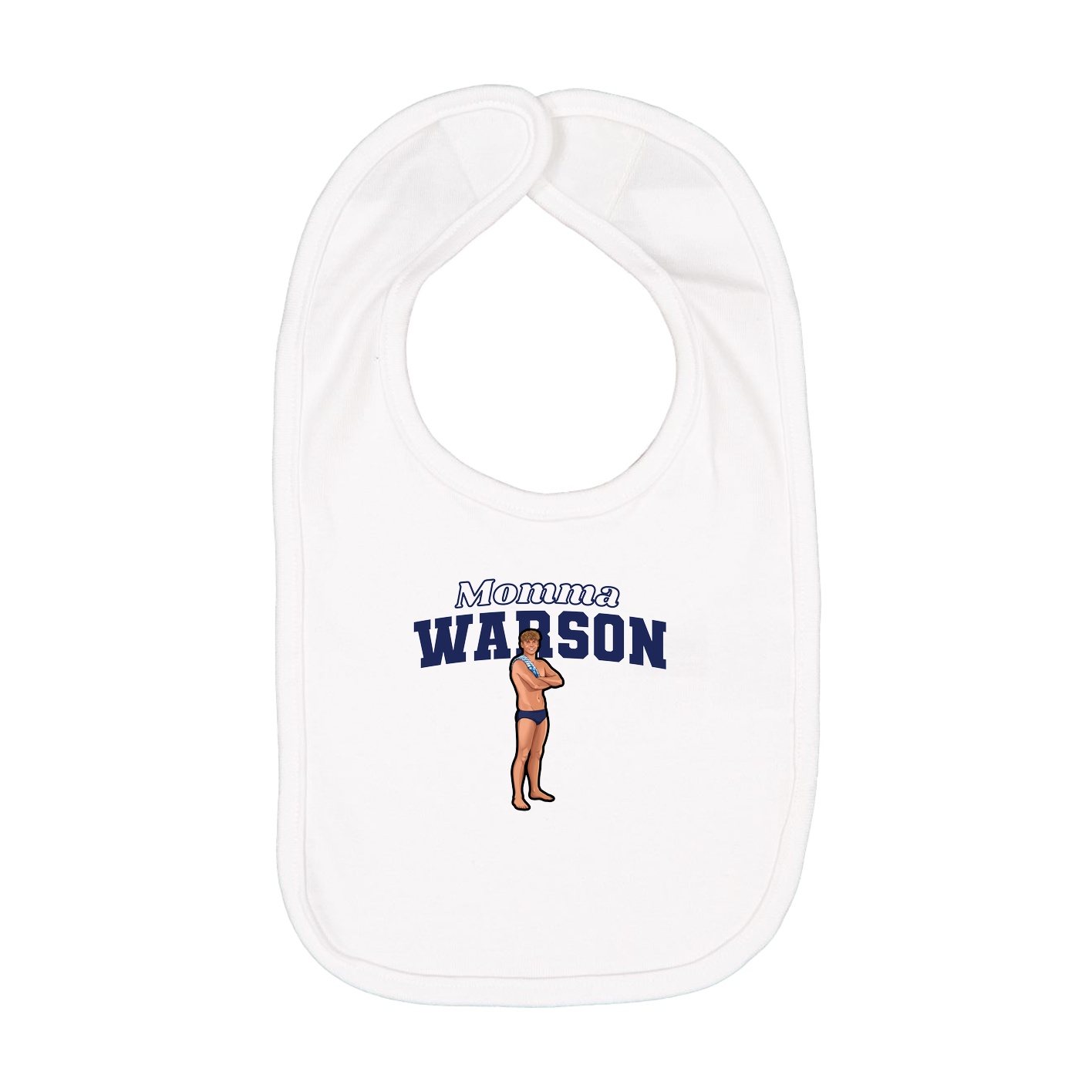 Infant Bib — Mothers Day Block in White