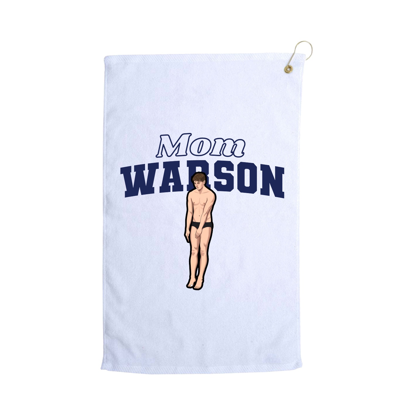 Golf Towel — Mothers Day Block in White