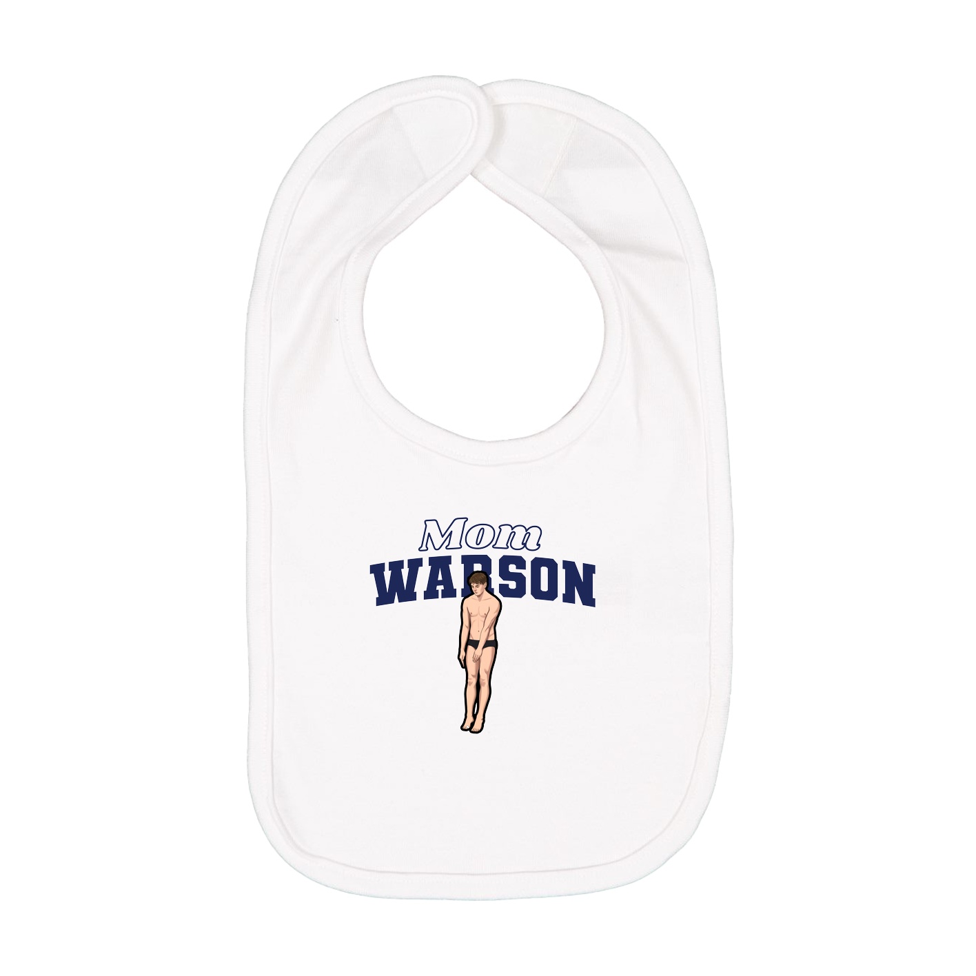 Infant Bib — Mothers Day Block in White