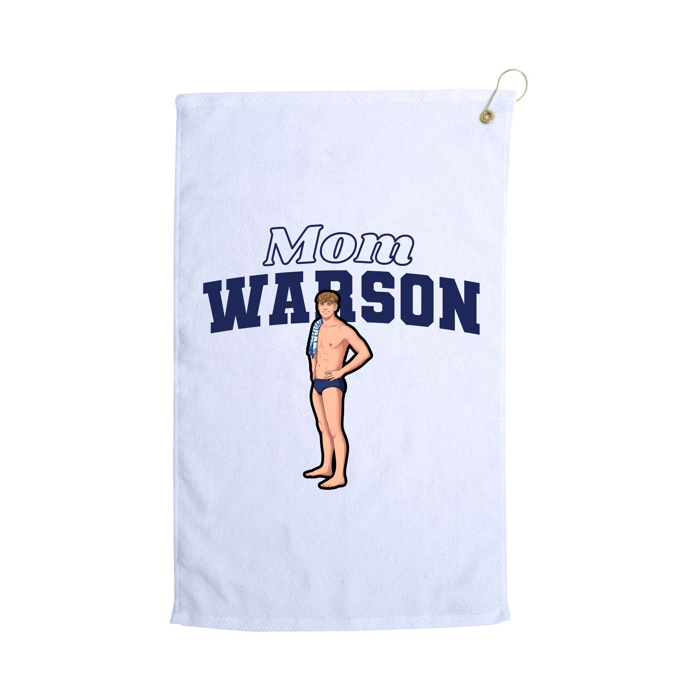 Golf Towel — Mothers Day Block in White