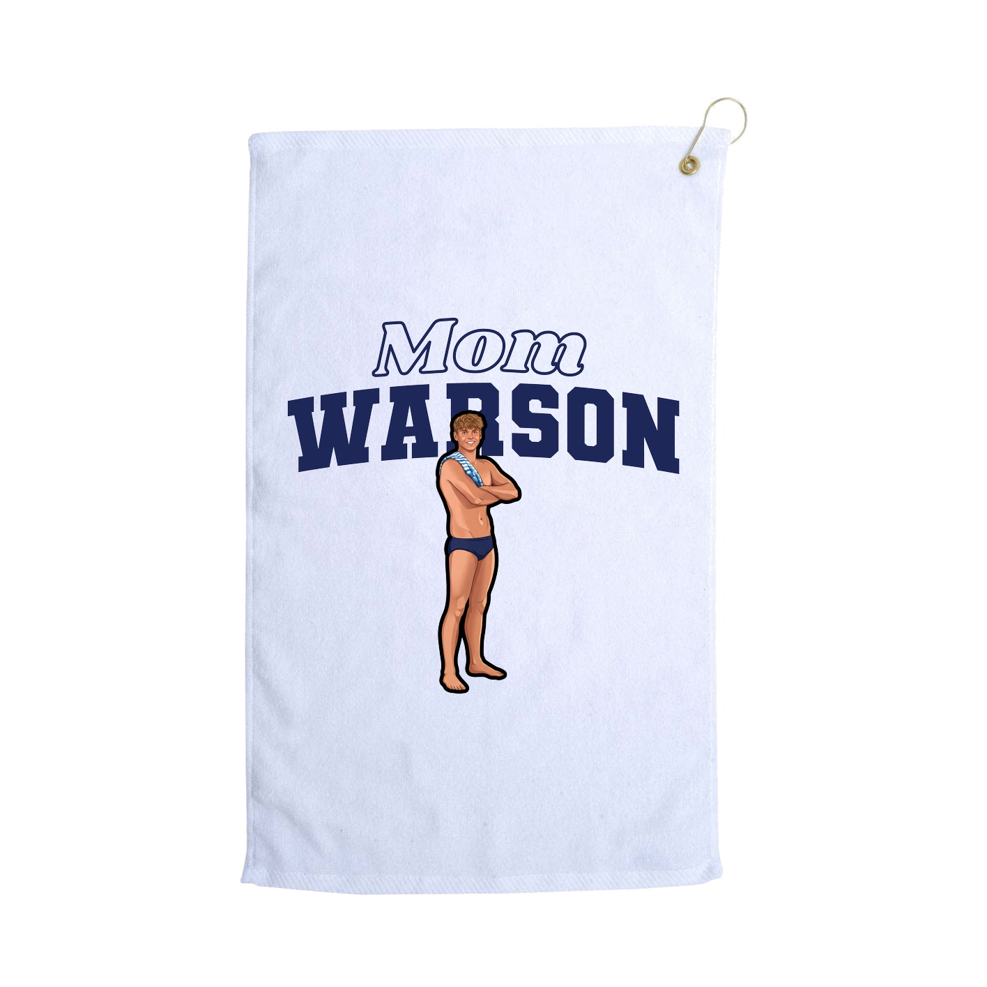 Golf Towel — Mothers Day Block in White