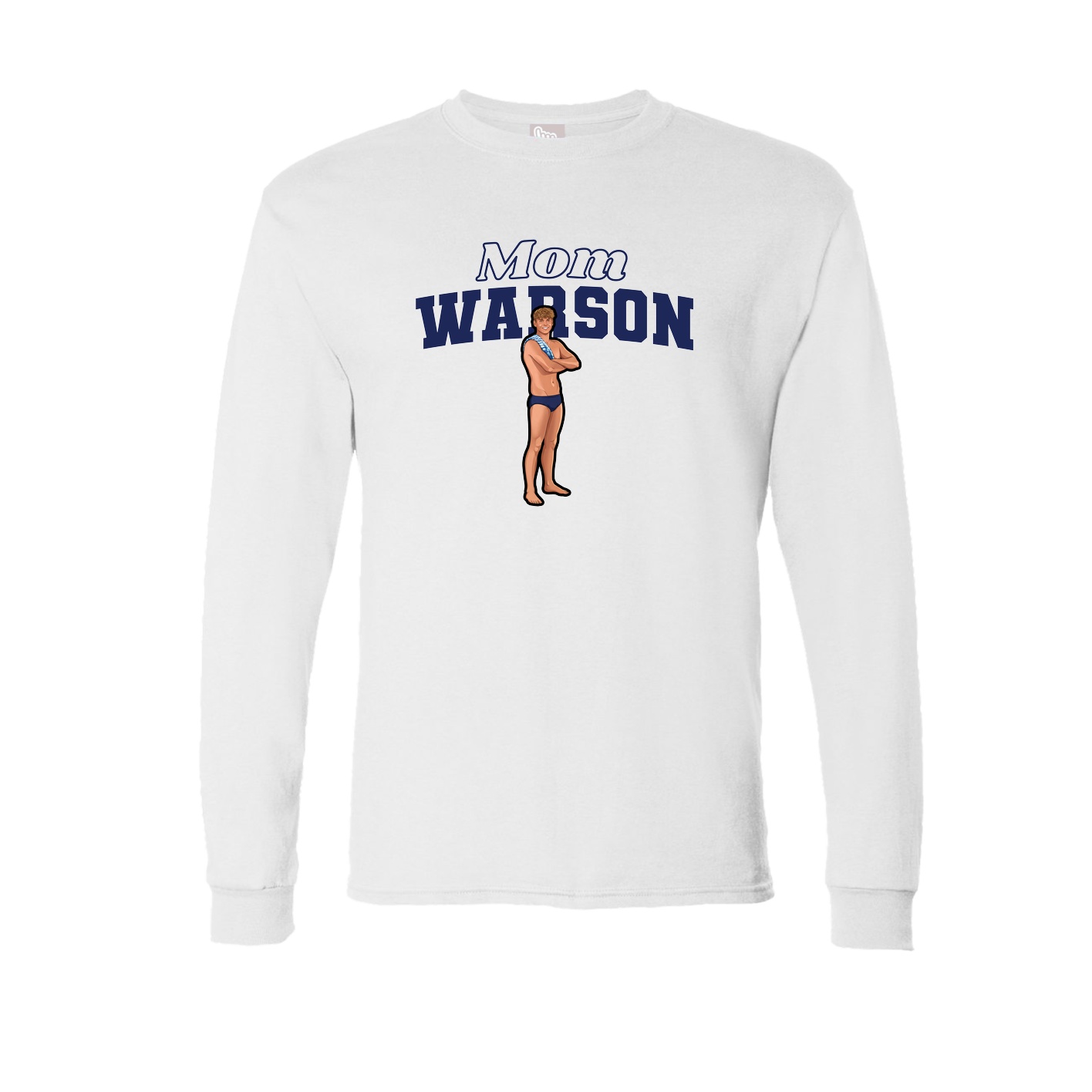 Long Sleeve Tee — Mothers Day Block in White