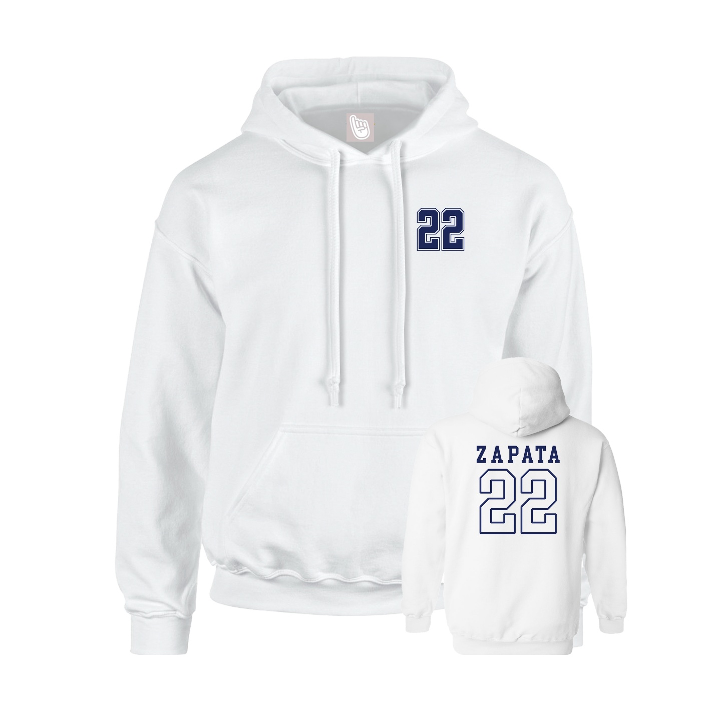 Hoodie — Chest Back in White
