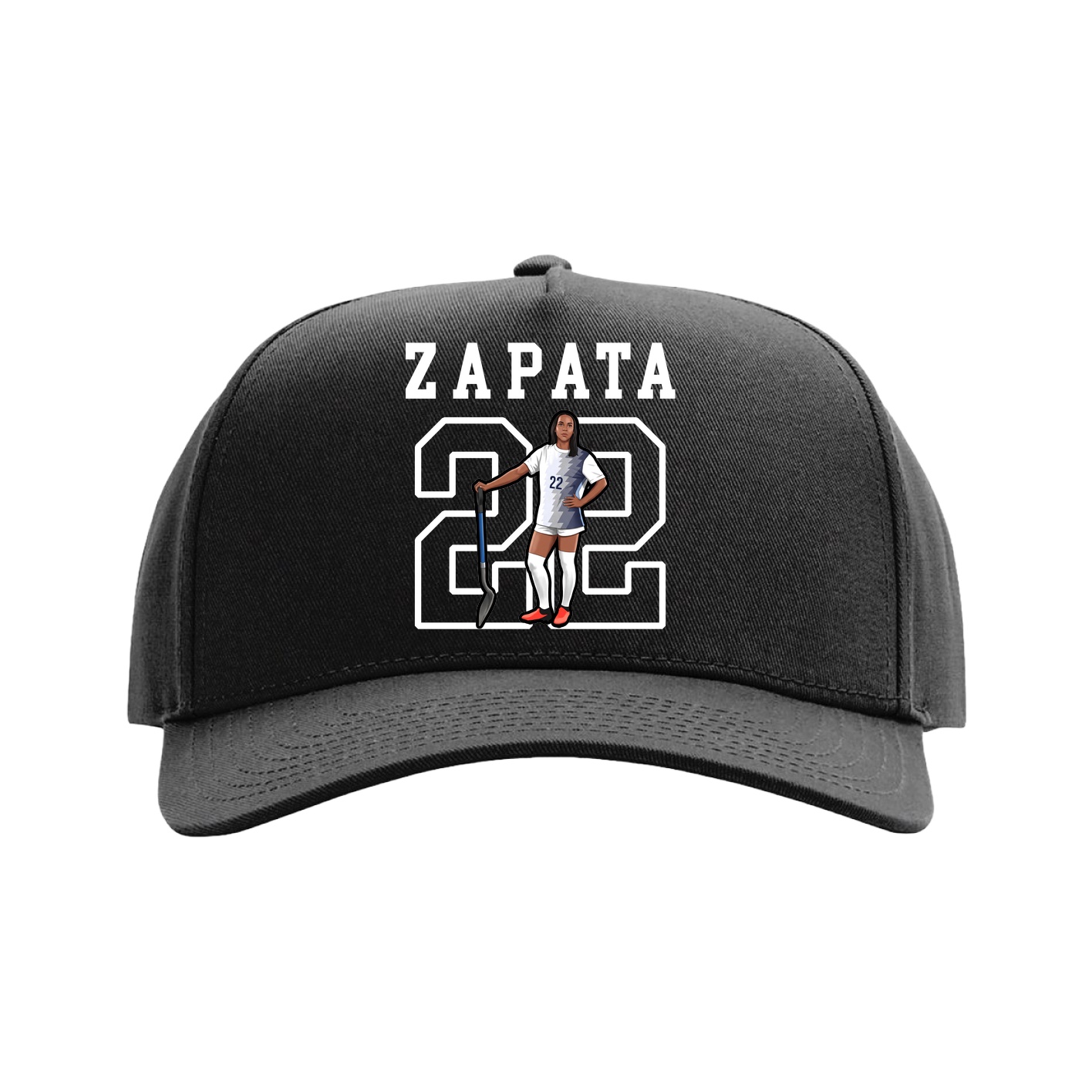 Full Fabric Five-Panel Champ Cap — Shirsey in Black