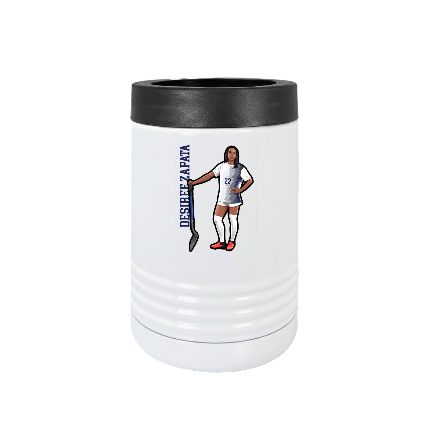 Beverage Holder — Name Vertical in White