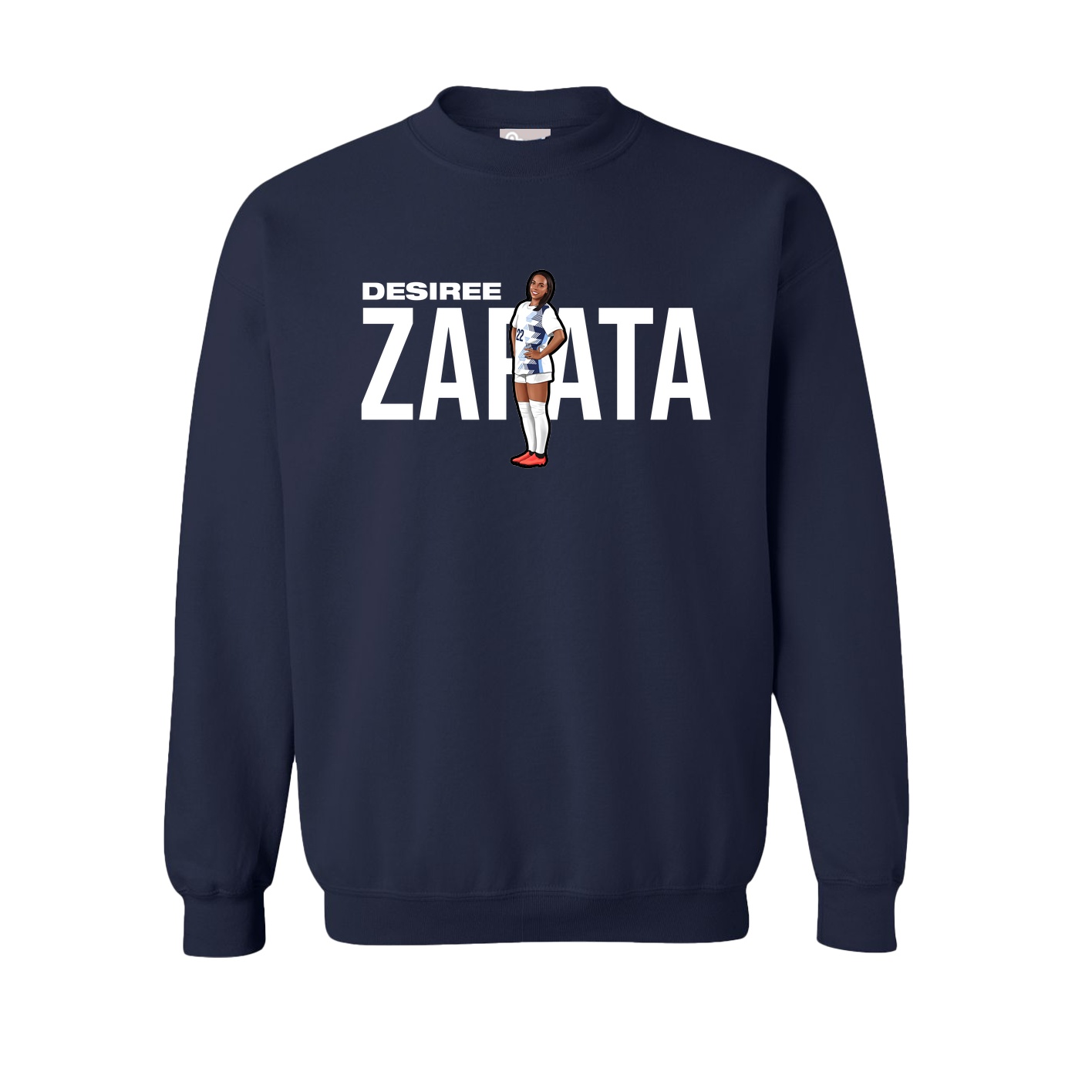 Fleece Crew — Player Name in Navy