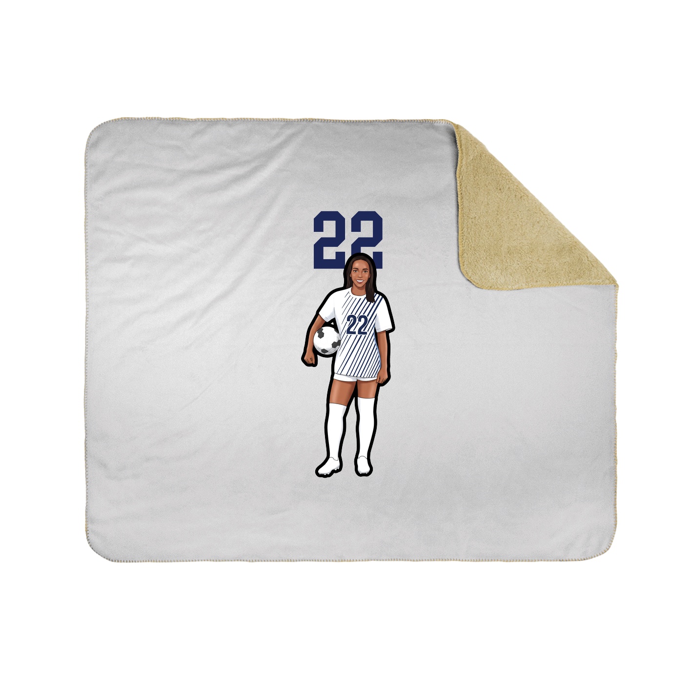 Throw Blanket — Number Top in White