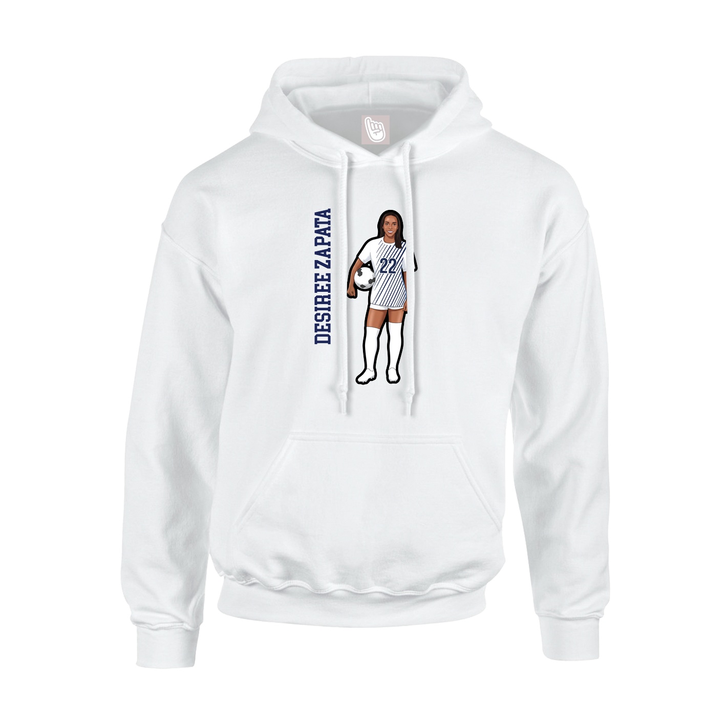 Hoodie — Name Vertical in White