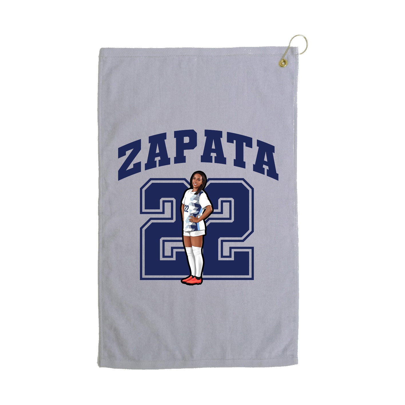 Golf Towel — Number in Grey