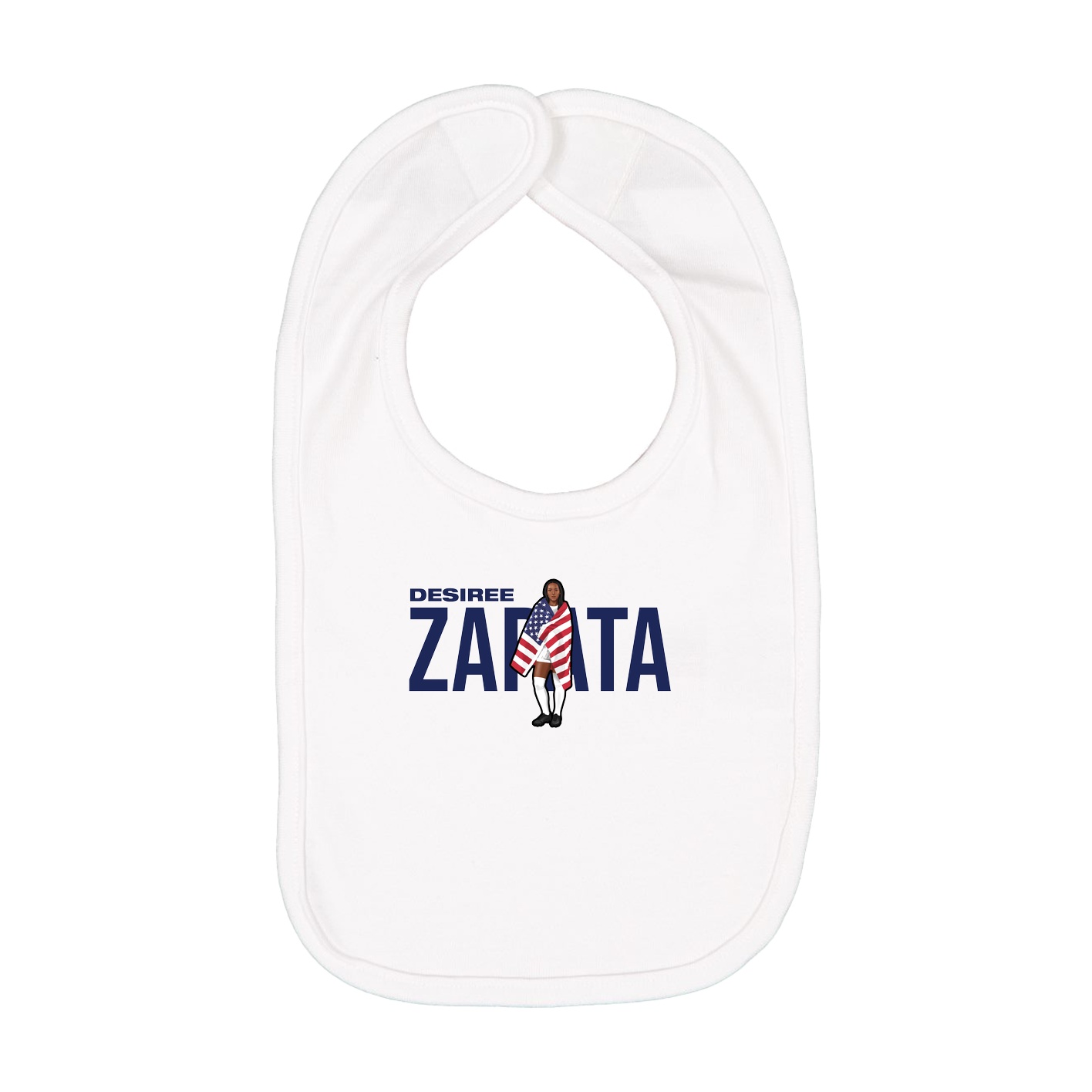 Infant Bib — Player Name in White