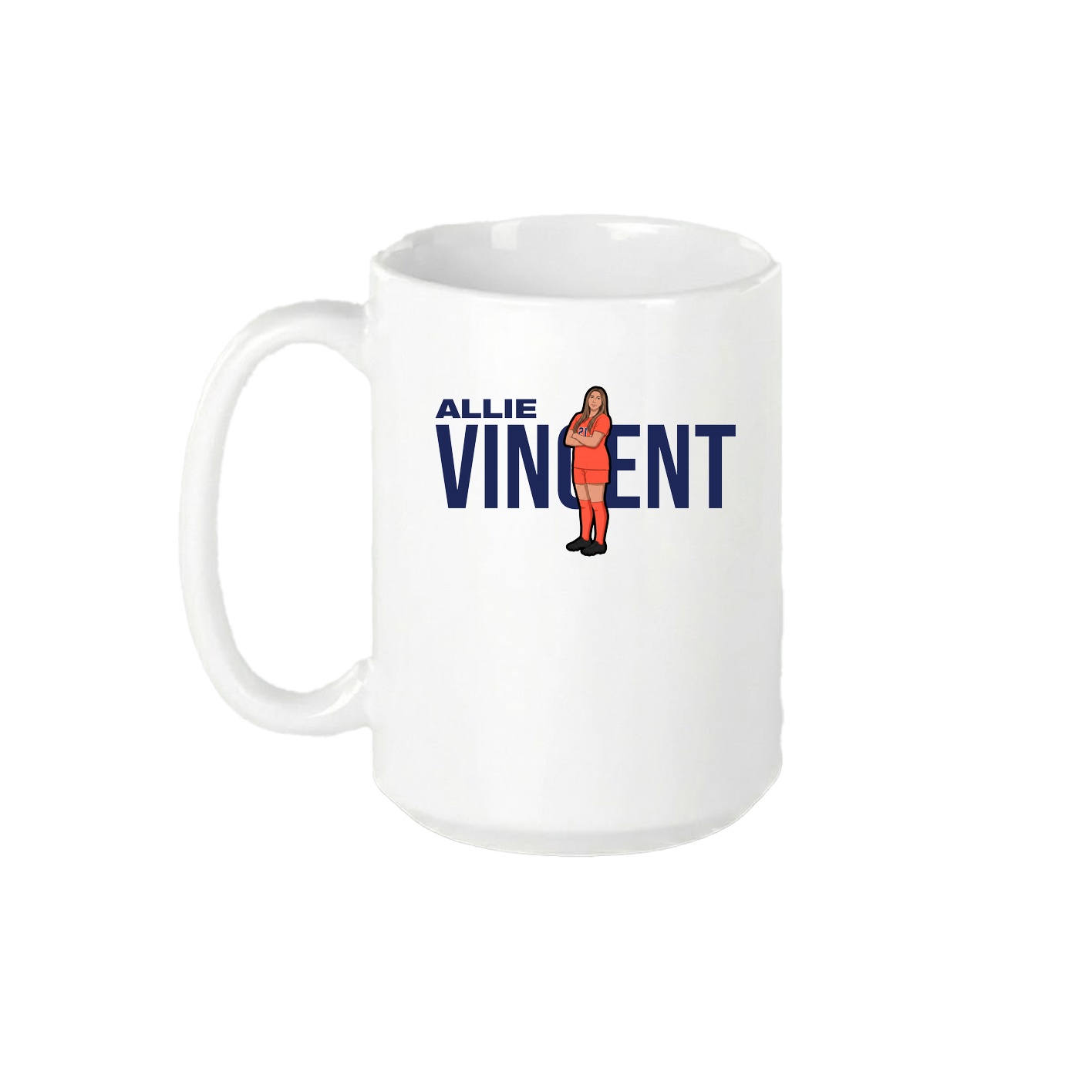 15oz Coffee Mug — Player Name in White
