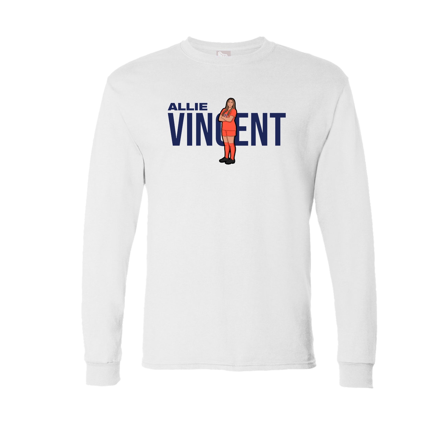 Long Sleeve Tee — Player Name in White