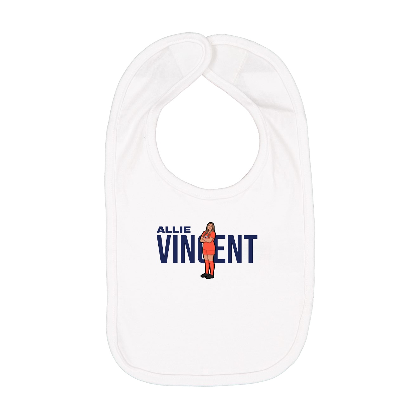 Infant Bib — Player Name in White