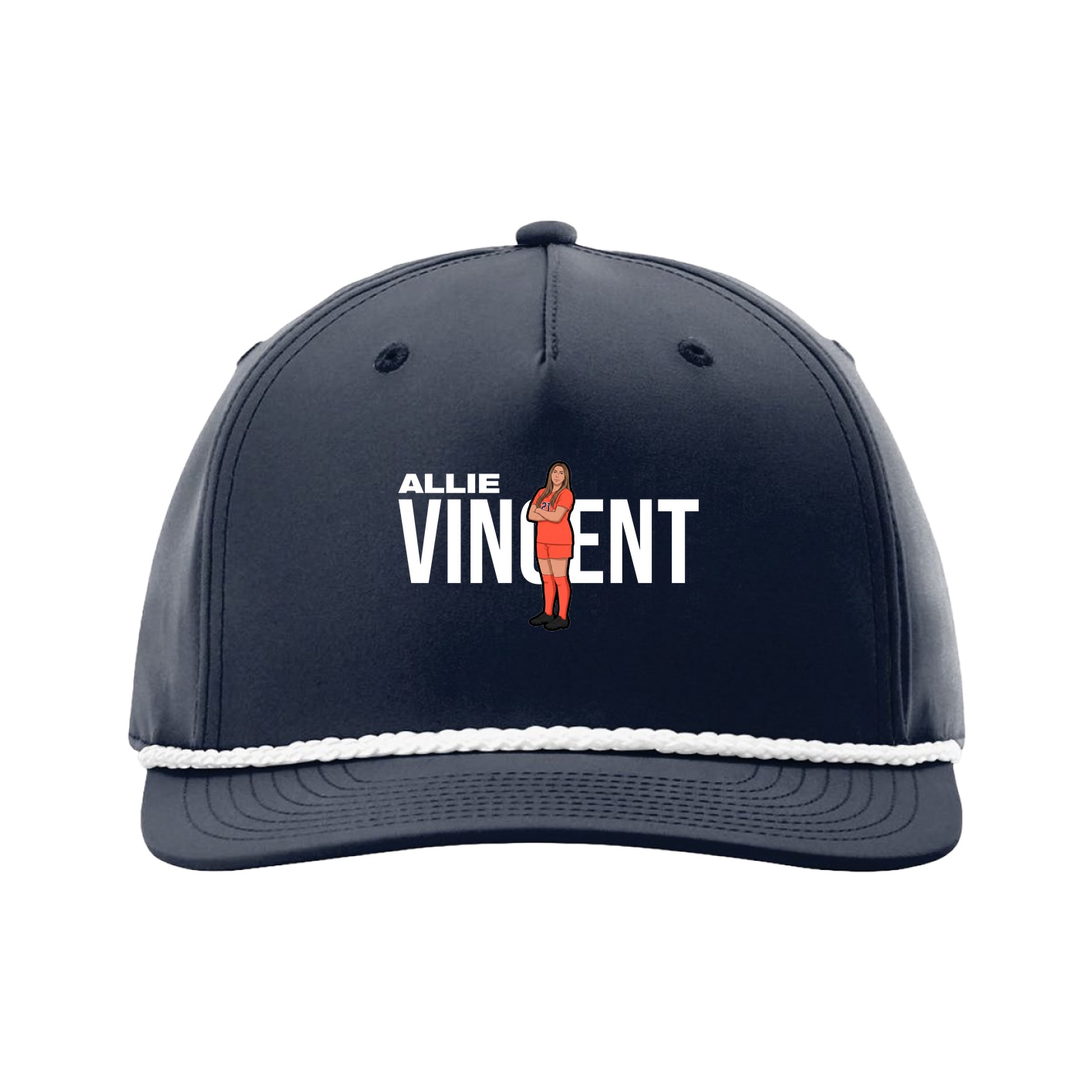 Five-Panel Classic Rope Cap — Player Name in Navy
