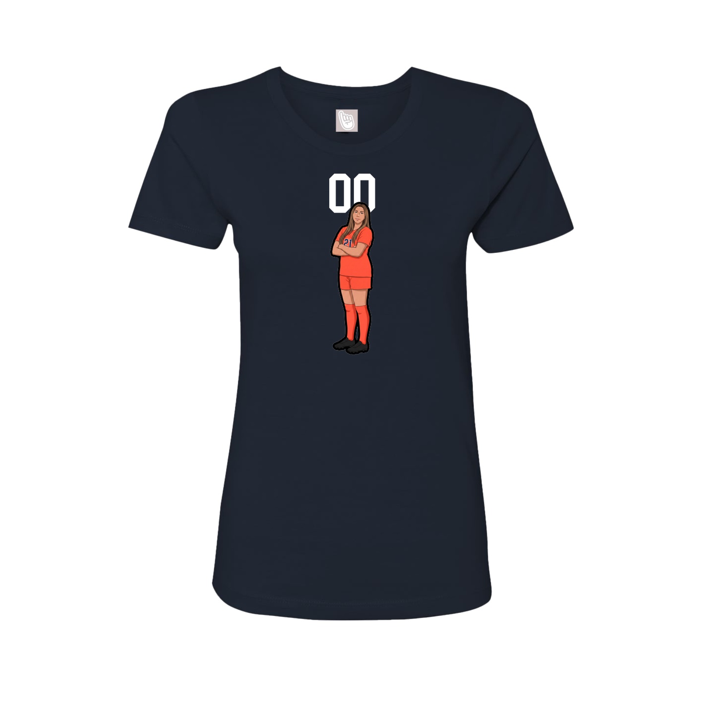 Fitted Women's Tee — Number Top in Navy