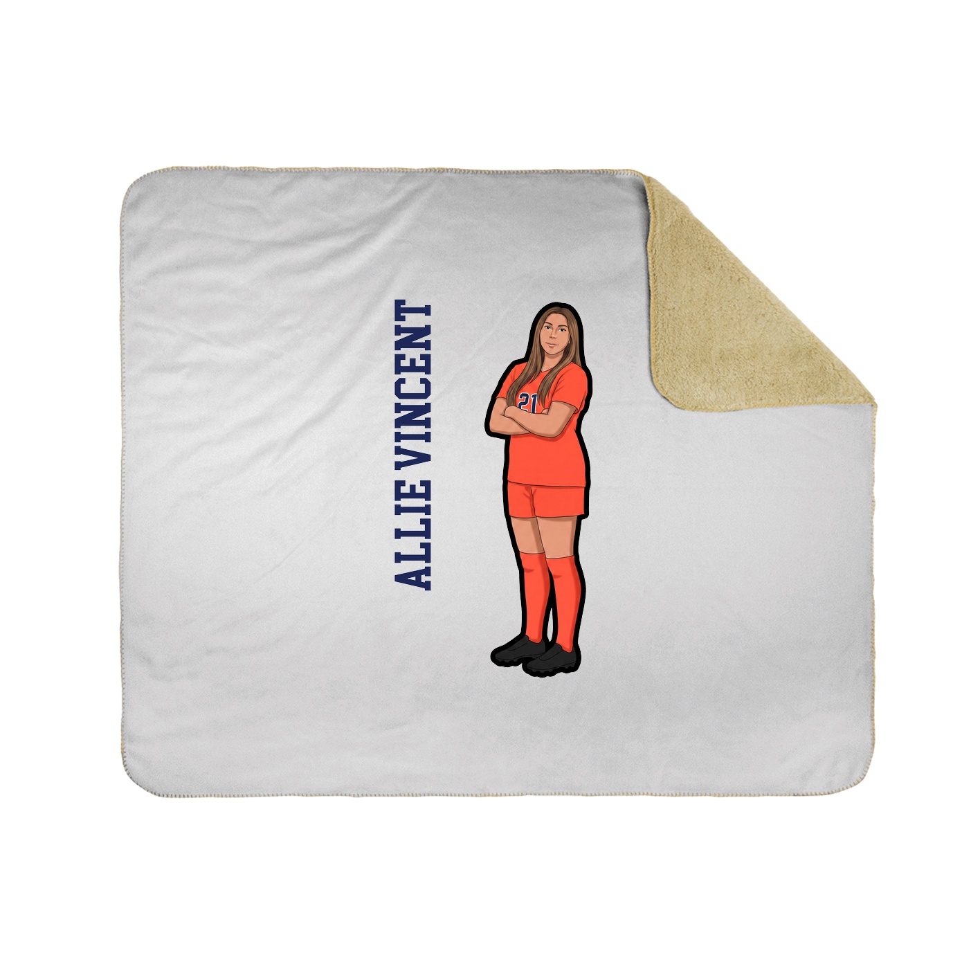 Throw Blanket — Name Vertical in White