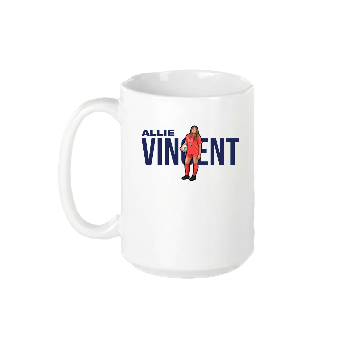 15oz Coffee Mug — Player Name in White