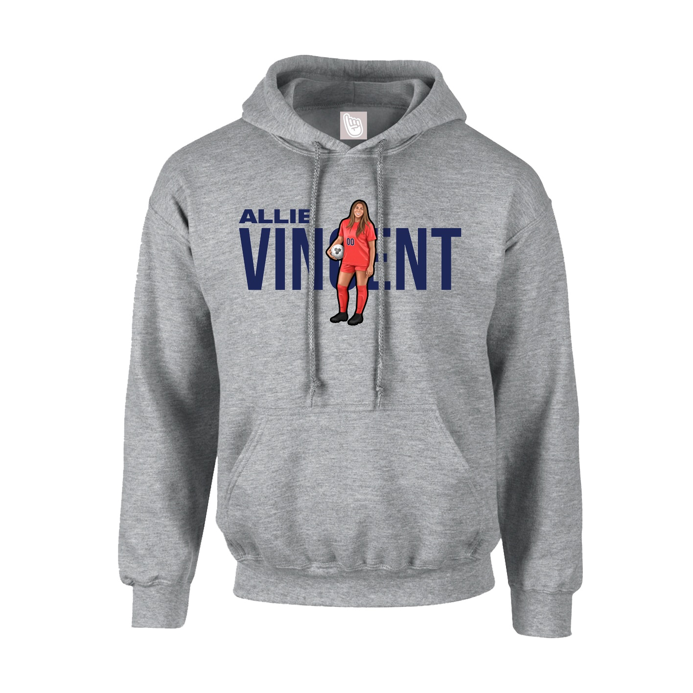 Youth Hoodie — Player Name in Grey