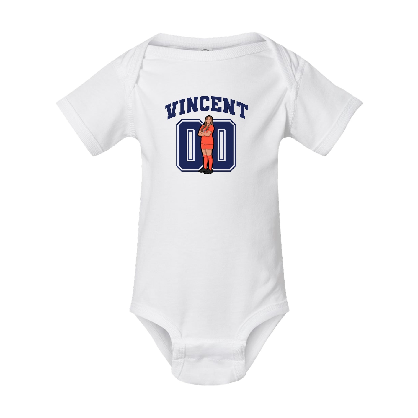 Baby Onesie — Number in White