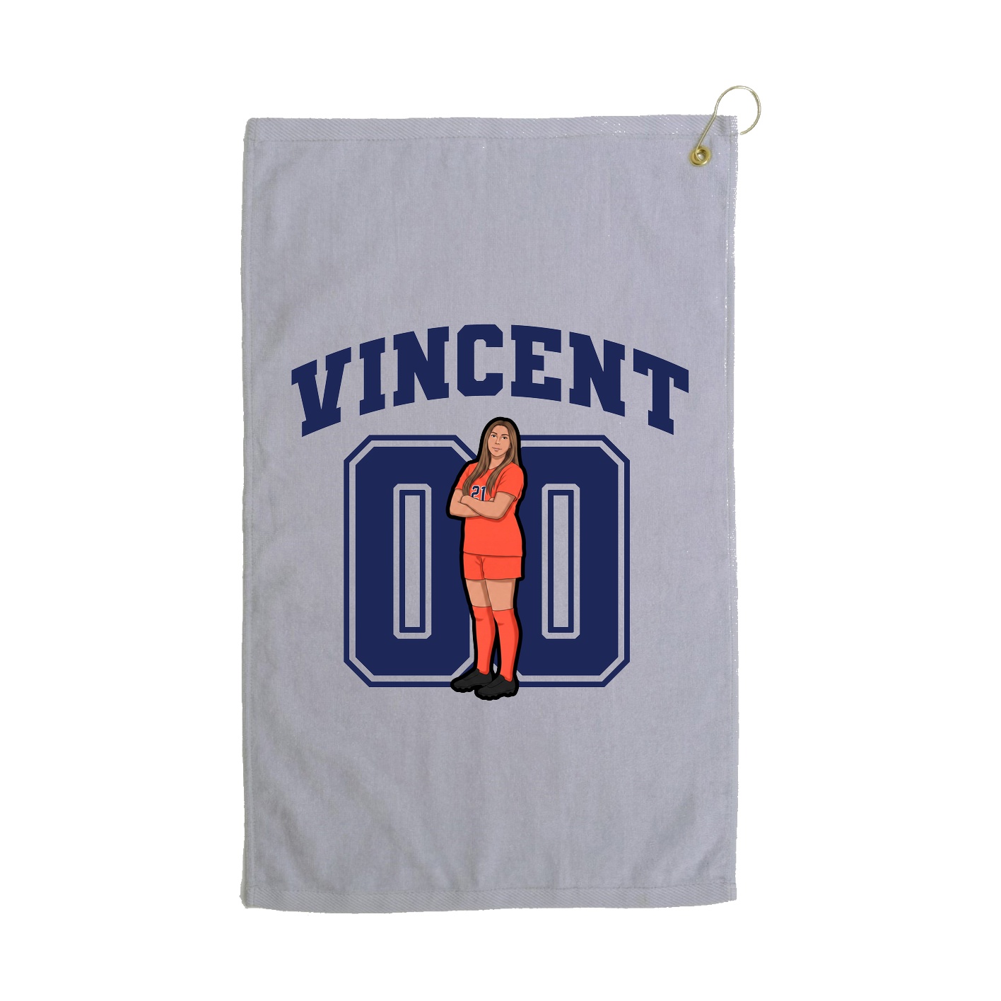 Golf Towel — Number in Grey