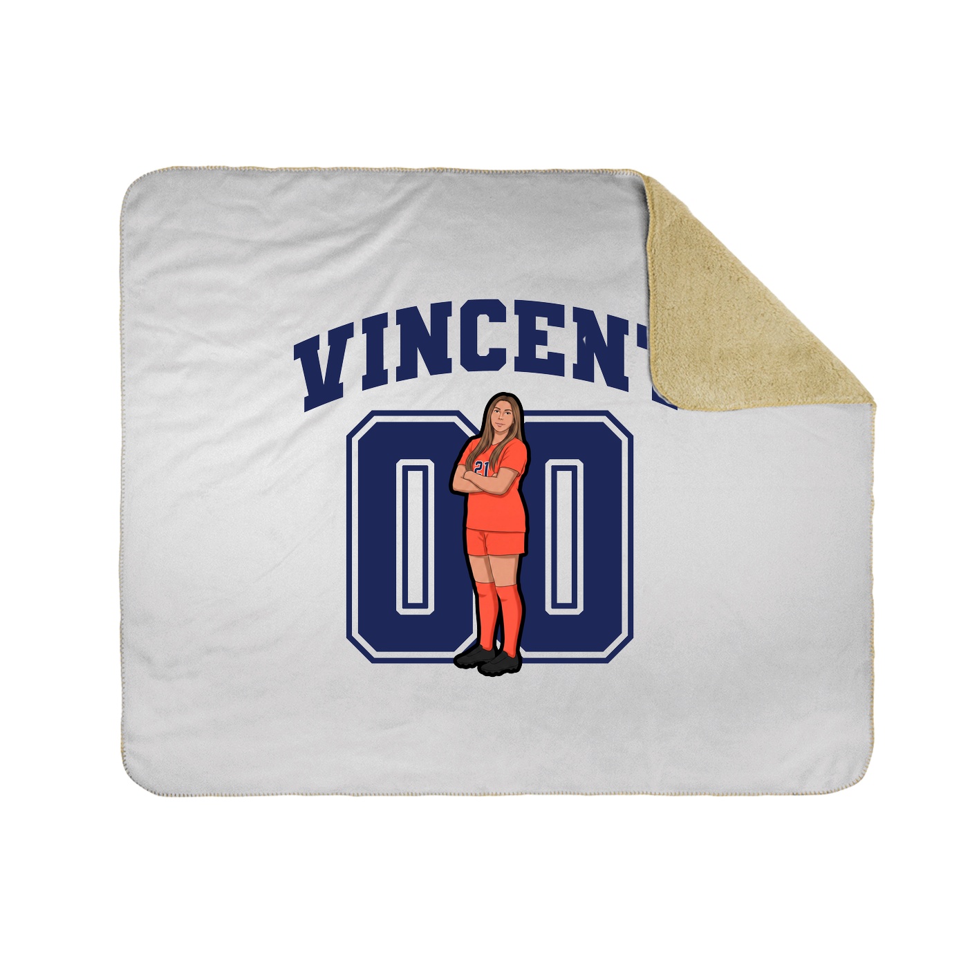 Throw Blanket — Number in White