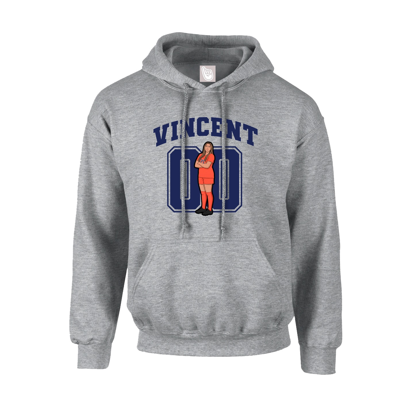 Hoodie — Number in Grey