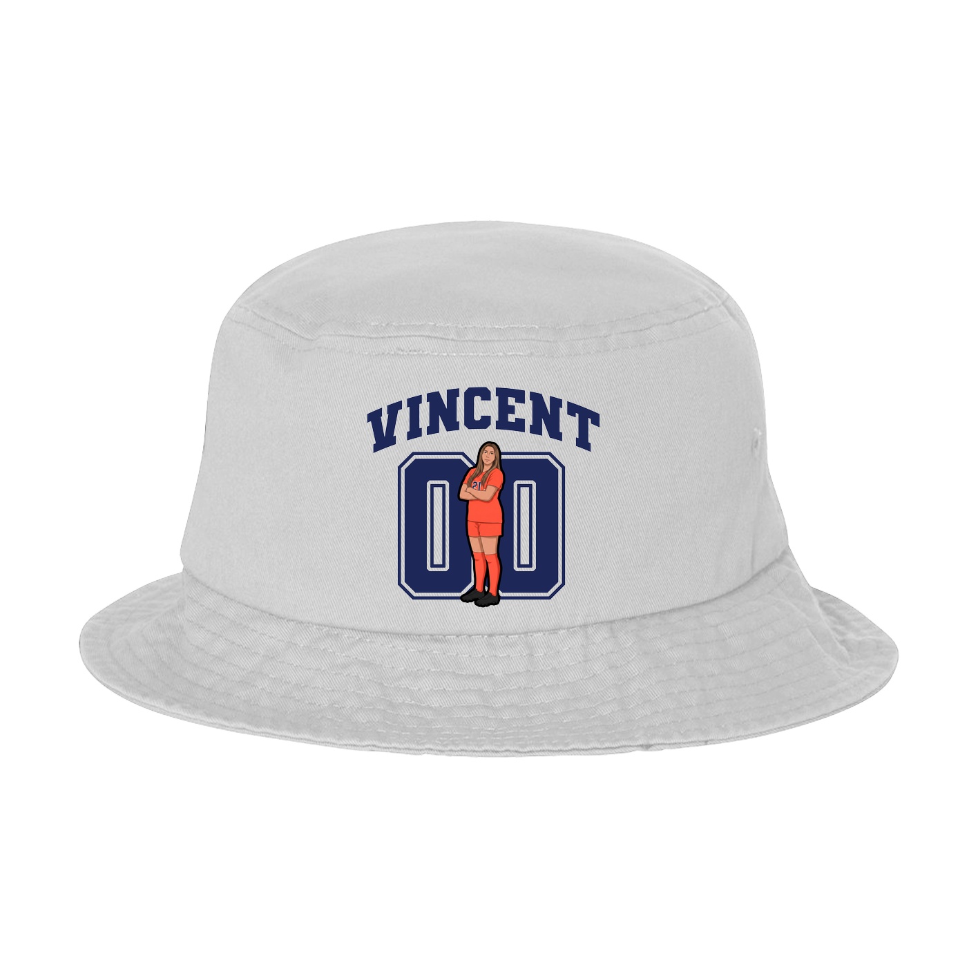 Bucket Cap — Number in White