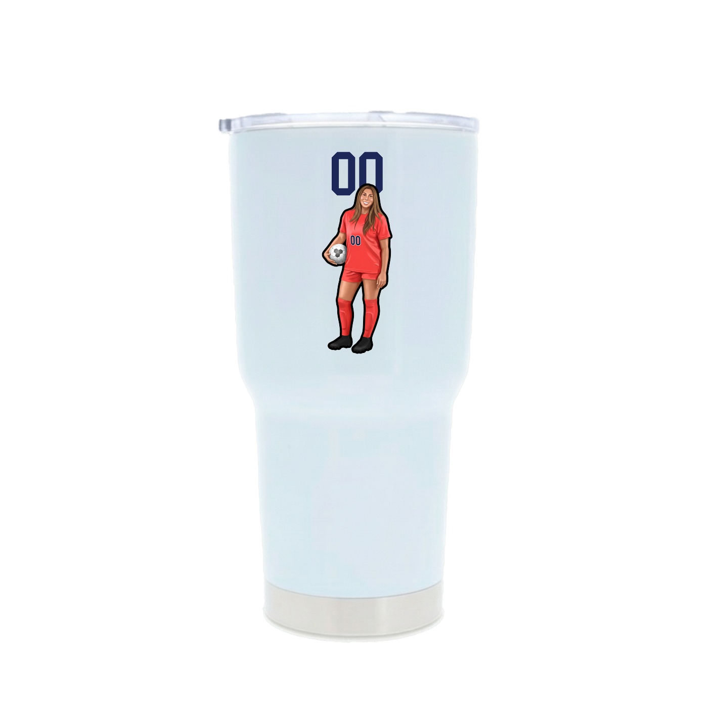 30oz Stainless Steel Tumbler — Number Top in White