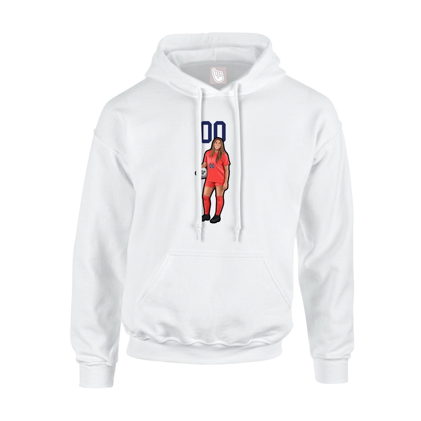 Youth Hoodie — Number Top in White