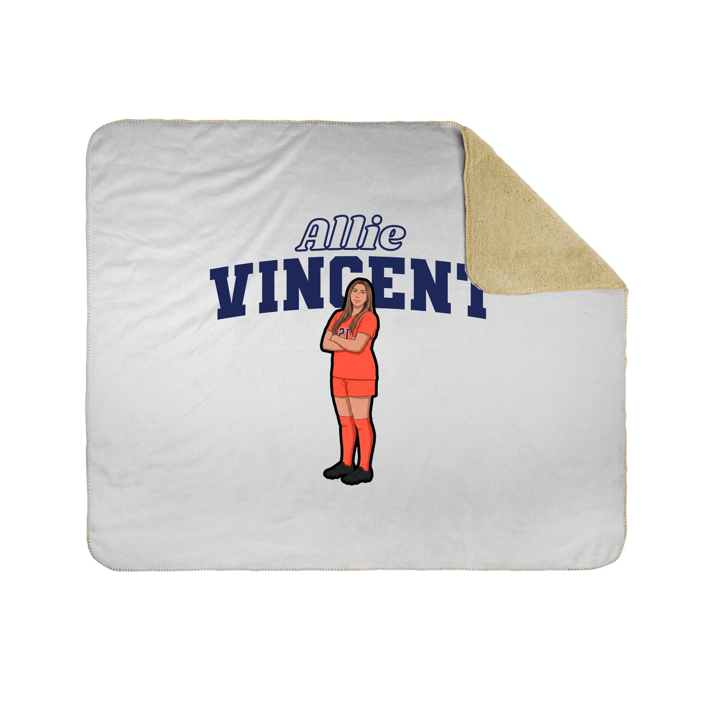 Throw Blanket — Name Arch in White