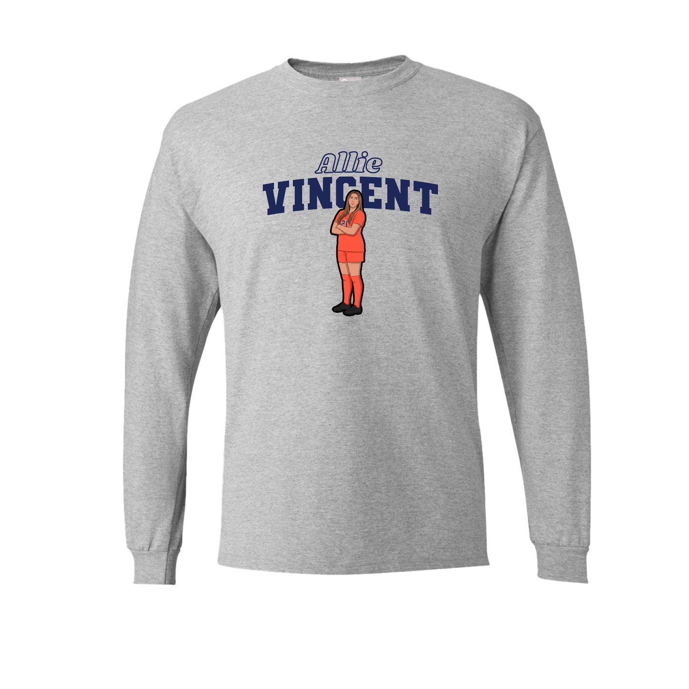 Long Sleeve Tee — Name Arch in Grey