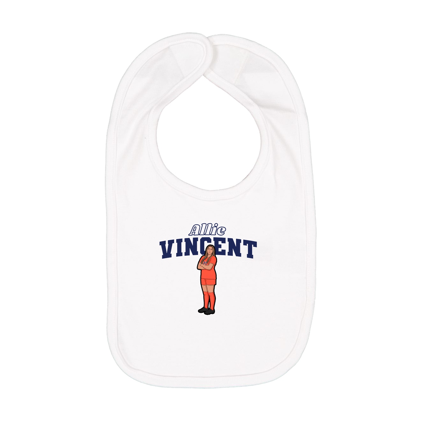 Infant Bib — Name Arch in White