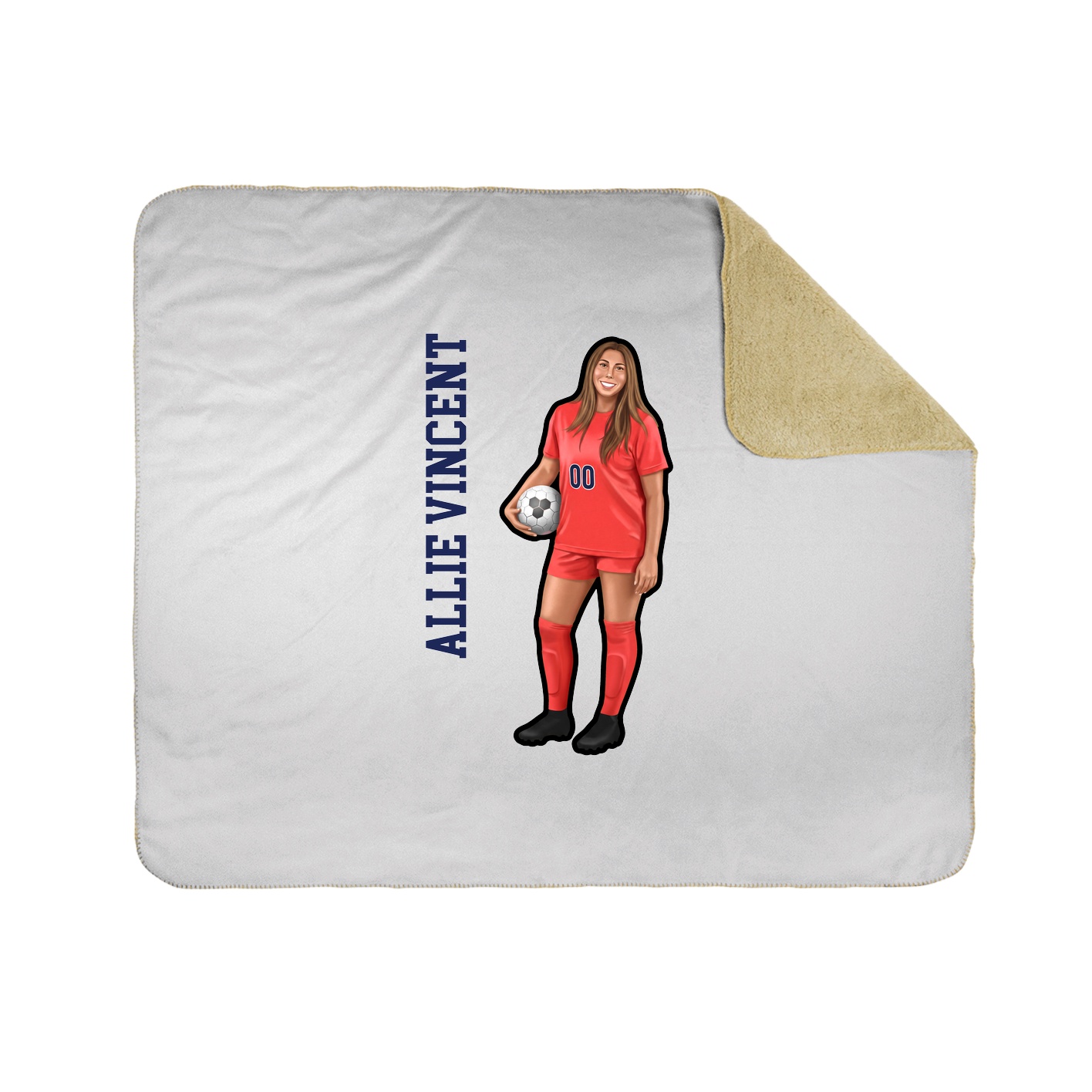 Throw Blanket — Name Vertical in White