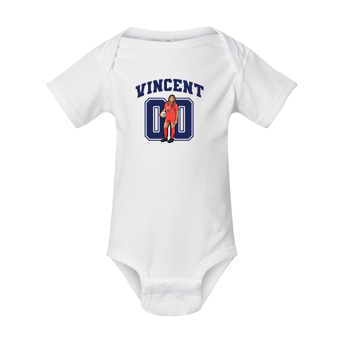 Baby Onesie — Number in White