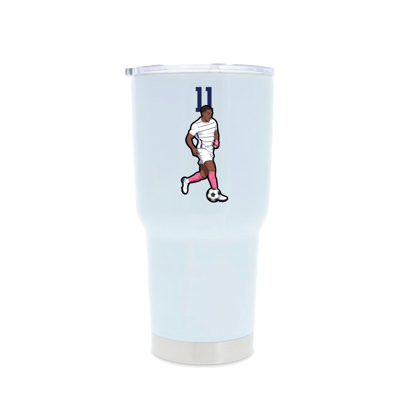 30oz Stainless Steel Tumbler — Number Top in White