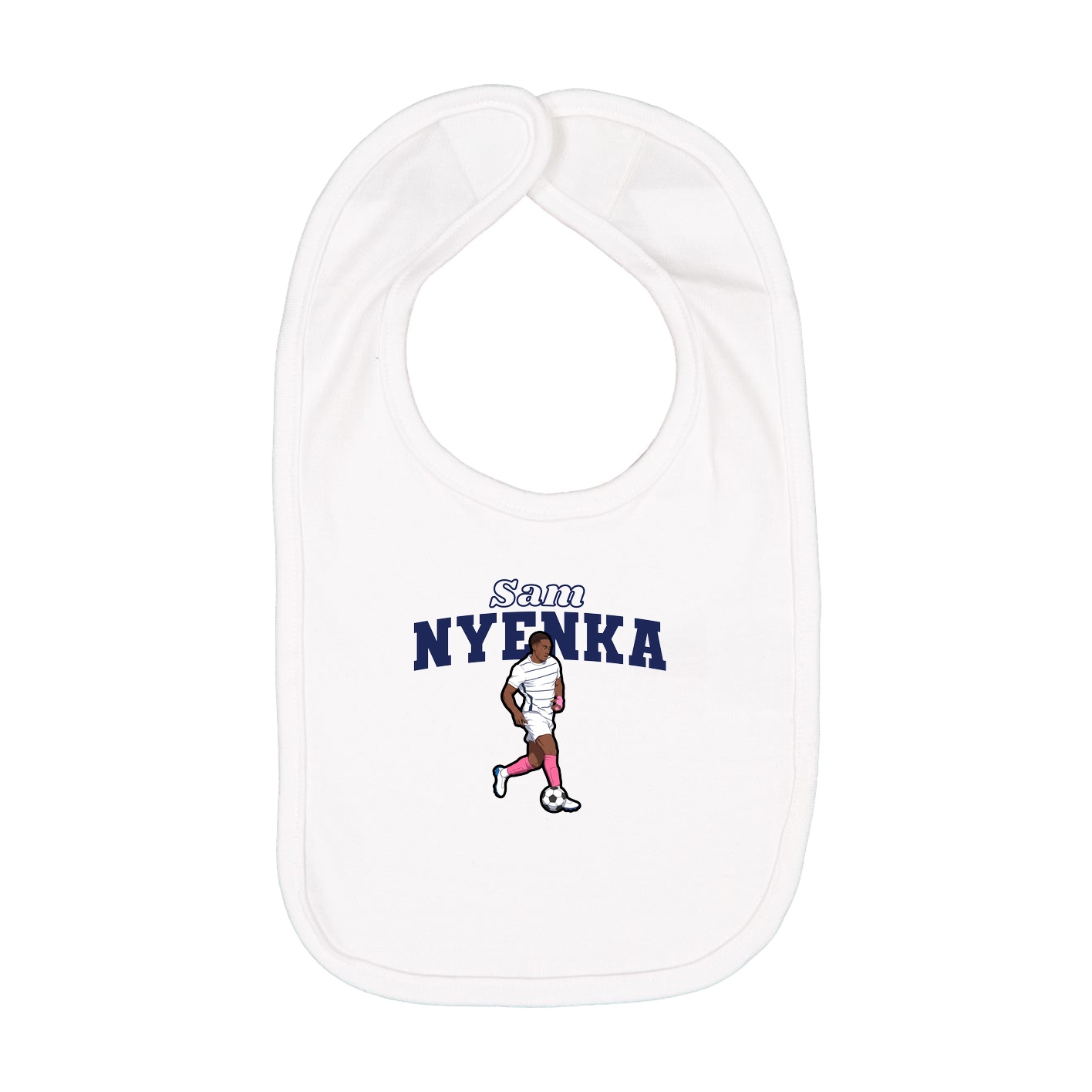 Infant Bib — Name Arch in White