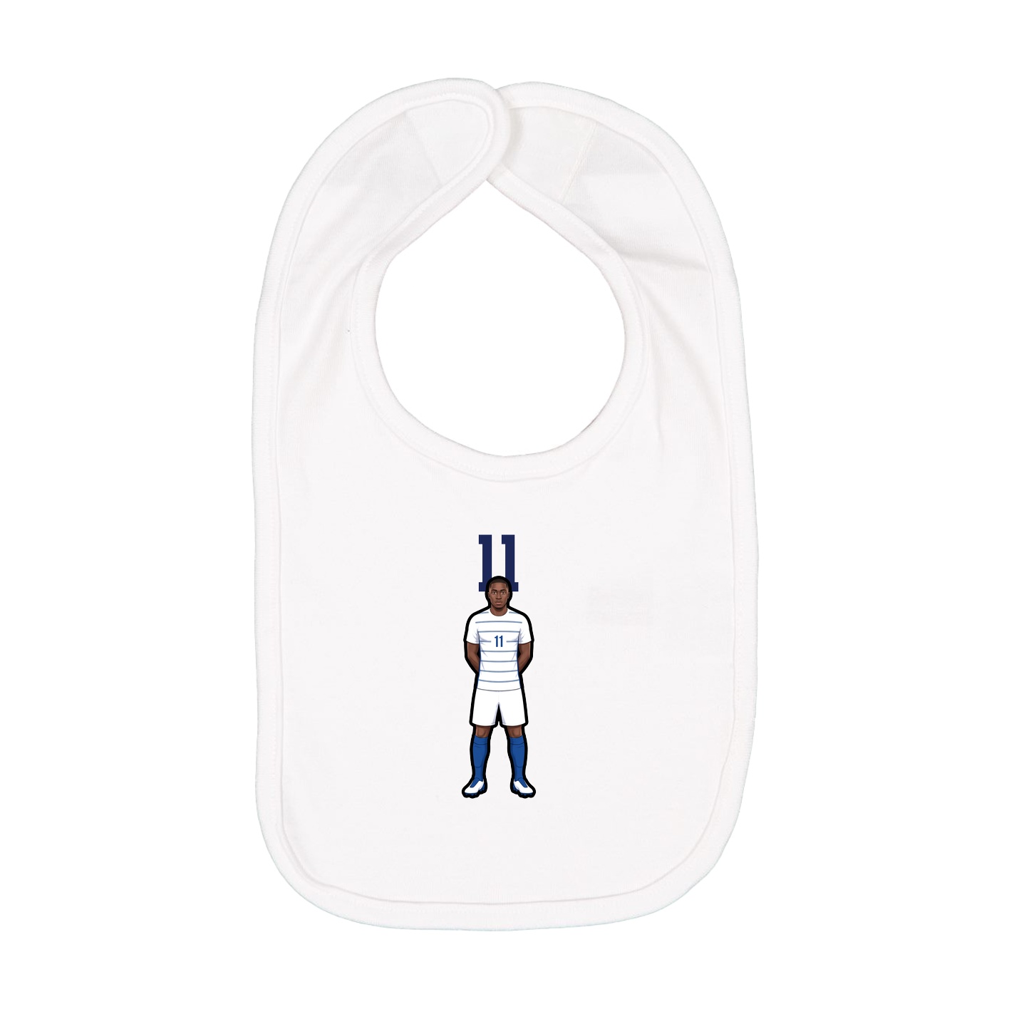 Infant Bib — Number Top in White