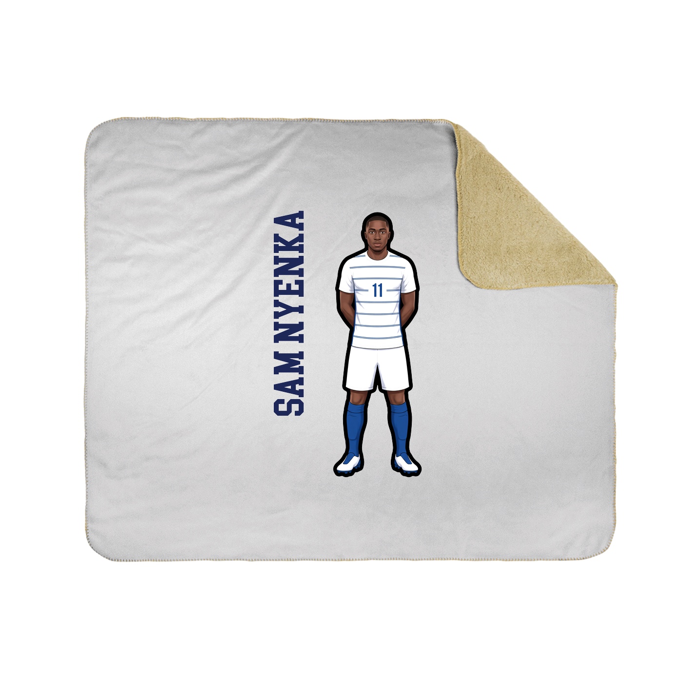 Throw Blanket — Name Vertical in White