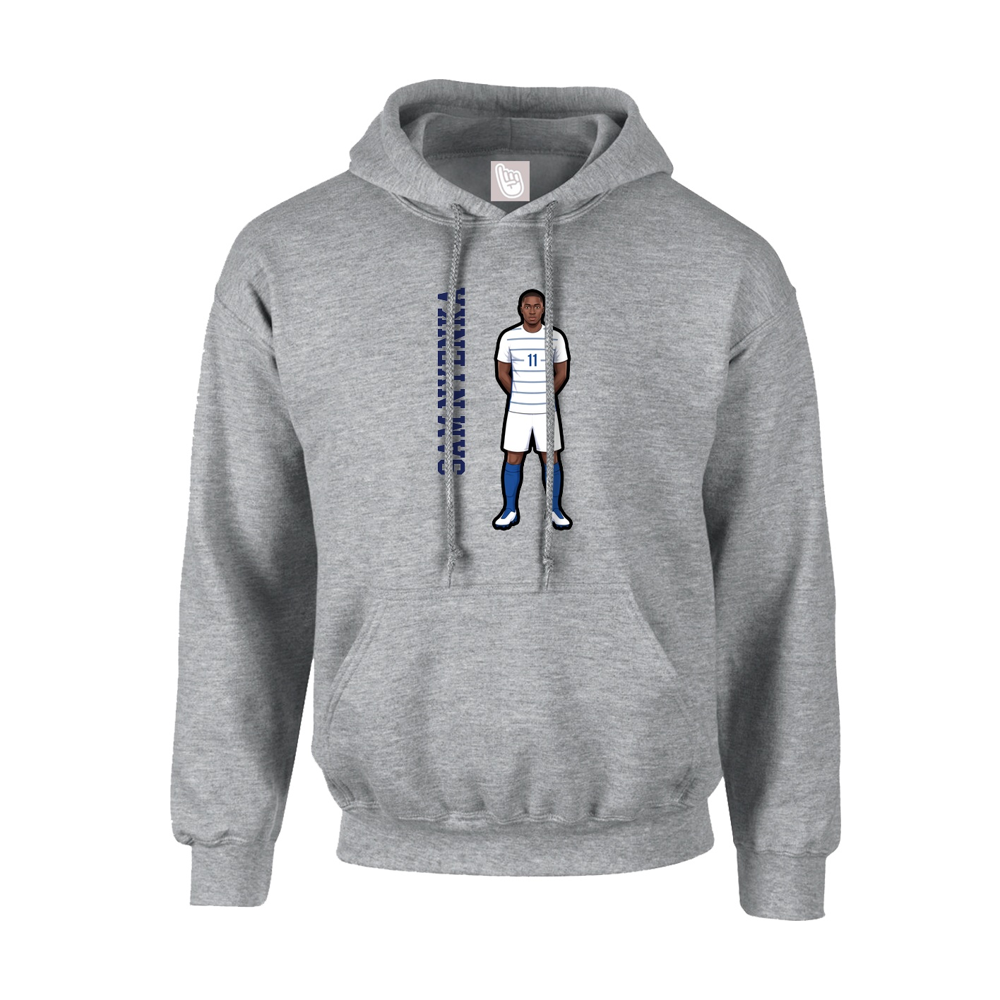 Youth Hoodie — Name Vertical in Grey