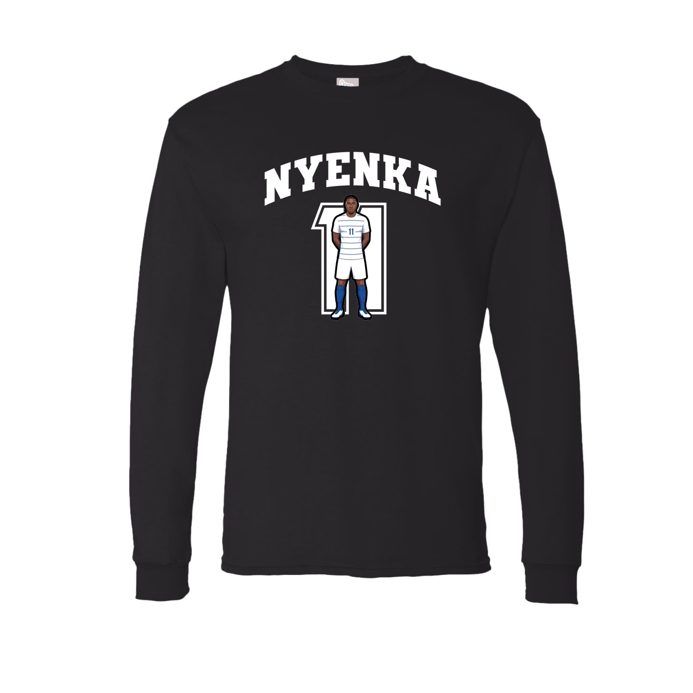 Long Sleeve Tee — Number in Black