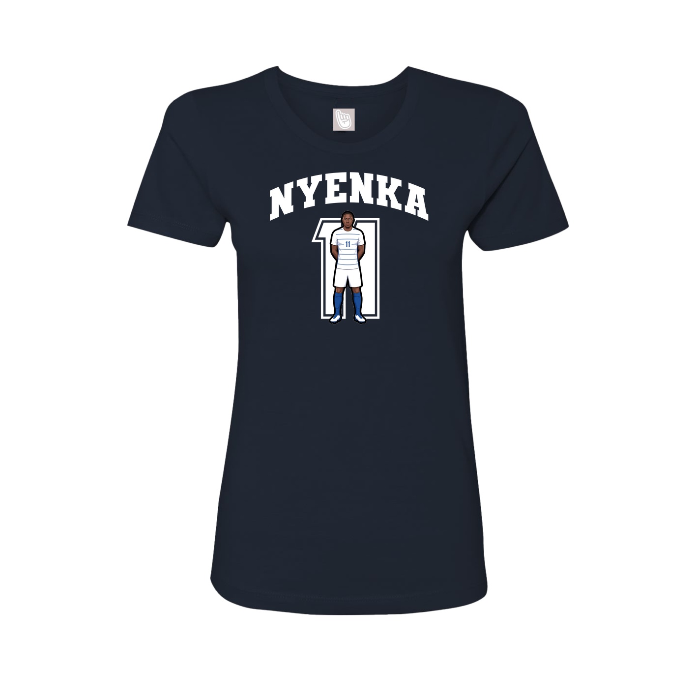 Fitted Women's Tee — Number in Navy