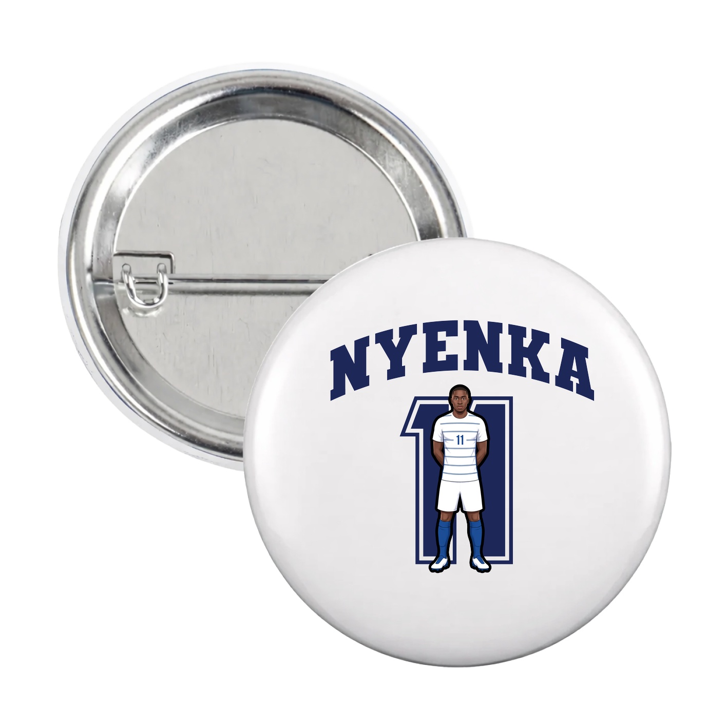 Game Day Button — Number in White