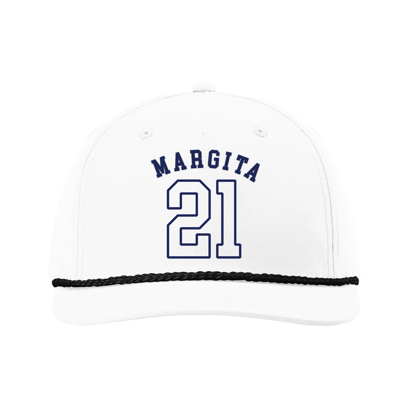 Five-Panel Classic Rope Cap — Shirsey Arch in White