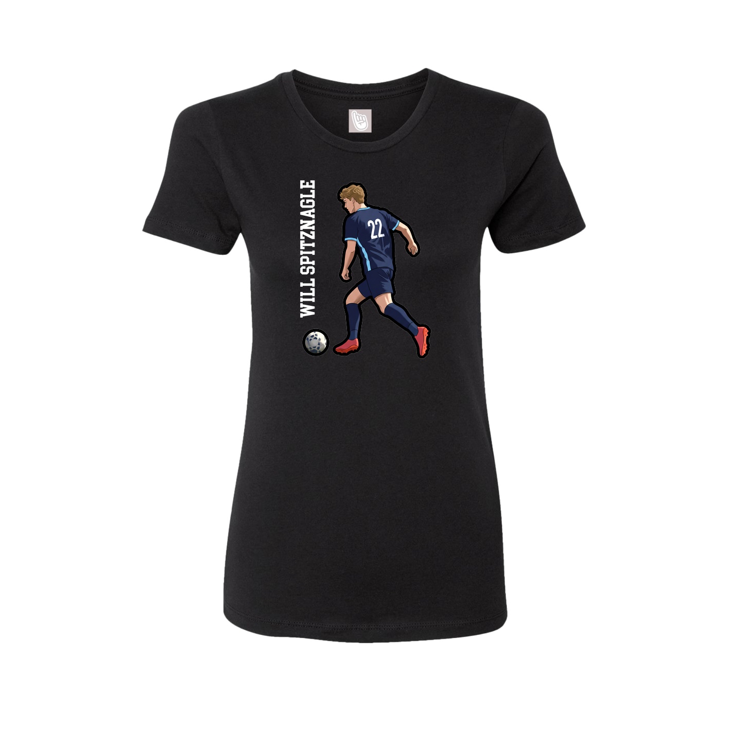 Womens Tee — Name Vertical in Black