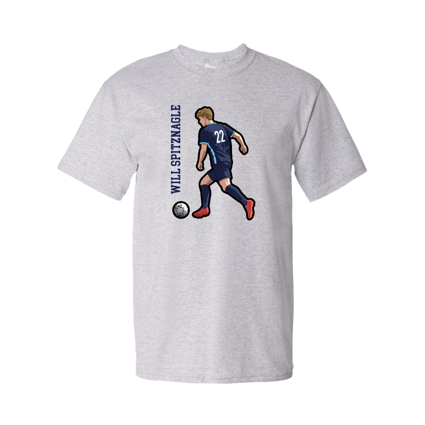 Youth Tee — Name Vertical in Grey