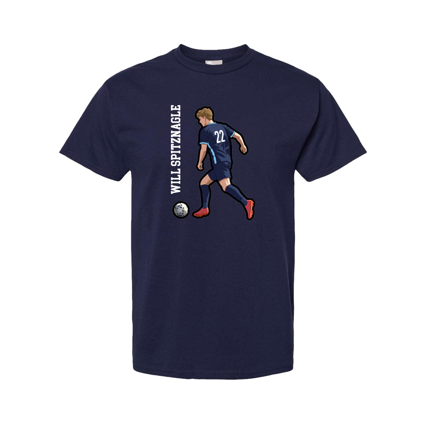 Youth Tee — Name Vertical in Navy